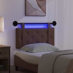 vidaXL Tête de lit suspendue Avec lumière LED Marron Simili cuir