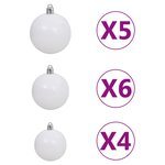 vidaXL Arbre de Noël artificiel pré-éclairé/boules argenté 120 cm PET