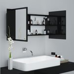 Vidaxl armoire à miroir de bain à led noir brillant acrylique