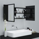 vidaXL Armoire à miroir de bain à LED Noir brillant Acrylique