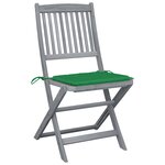 vidaXL Chaises pliables d'extérieur lot de 6 et coussins Bois d'acacia