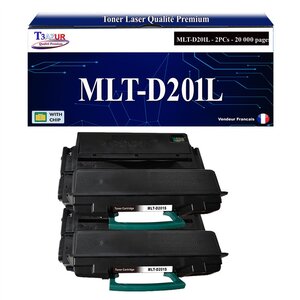 T3AZUR - 2x Toners compatibles avec Samsung MLT-D201L MLTD201L pour Samsung ProXpress M4030ND M4080FX M 4030ND M 4080FX
