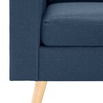 vidaXL Canapé à 3 places avec repose-pied Bleu Tissu