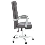 vidaXL Fauteuil inclinable de bureau Gris Similicuir