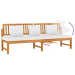 vidaxL Lit de jour avec coussin crème 200x60x75cm Bois d'acacia solide