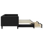 vidaXL Lit de jour avec gigogne et tiroirs sans matelas noir 80x200 cm