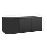 vidaXL Meuble TV Noir brillant 80x34x30 cm Aggloméré