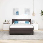 vidaXL Lit boxspring avec matelas Marron foncé 160 x 200 cm tissu