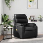 vidaXL Fauteuil de massage inclinable Noir Similicuir