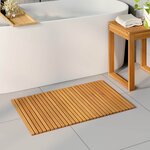 vidaXL Tapis de bain Marron 80 x 50 cm Bois d'Acacia Massif