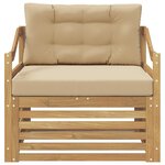 vidaXL Canapé d’extérieur Blanc et Beige