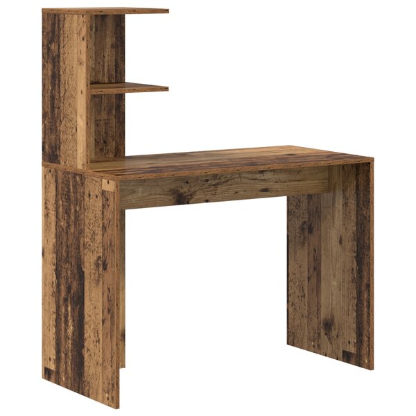 vidaXL Bureau d'écriture en vieux bois Vieux bois Bois Moyen Minimaliste
