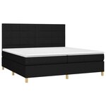 vidaXL Sommier à lattes de lit et matelas et LED Noir 200x200 cm Tissu