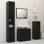 vidaXL Ensemble de meubles de salle de bain Noir Aggloméré