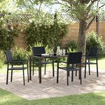 vidaXL Ensemble de salle à manger de jardin 5 pièces Noir Poly Rotin