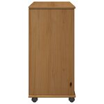 vidaXL Cabinet roulant avec roue Marron miel 63 5 x 39 x 79 cm