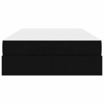 vidaXL Cadre de lit avec matelas Noir 120 x 190 cm tissu