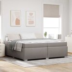 vidaXL Cadre de lit avec matelas Taupe 200 x 200 cm tissu