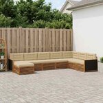 vidaXL Ensemble de canapés d'extérieur 8 Pièces Naturel et Beige