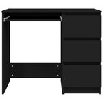 vidaXL Bureau Noir 90x45x76 cm Bois d’ingénierie