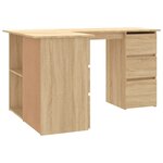 vidaXL Bureau d'angle Chêne sonoma 145x100x76 cm Bois d'ingénierie