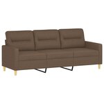 vidaXL Ensemble de canapés 4 Pièces avec coussins Marron Tissu