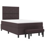 vidaXL Lit à ressorts avec tête de lit Marron foncé 120 x 200 cm tissu