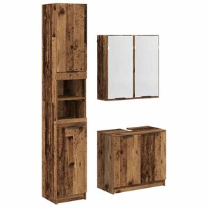 vidaXL Ensemble de Meubles de Salle de Bain 3 Pièces Bois Ancien