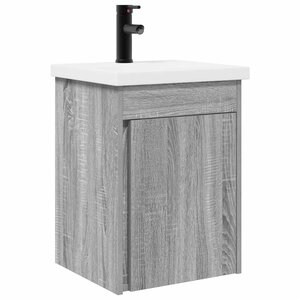vidaXL Meuble de salle de bain avec robinet Sonoma gris