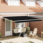 vidaXL Auvent Rétractable Noir 400 × 300 cm Polyester