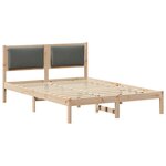 vidaXL Cadre de lit Gris foncé 140 x 190 cm Pin massif