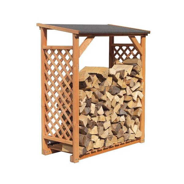 Abri bûches en bois coloris miel simple