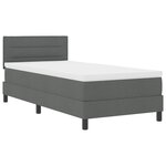 vidaXL lit à ressorts avec matelas & LED gris foncé 80x200 cm tissu