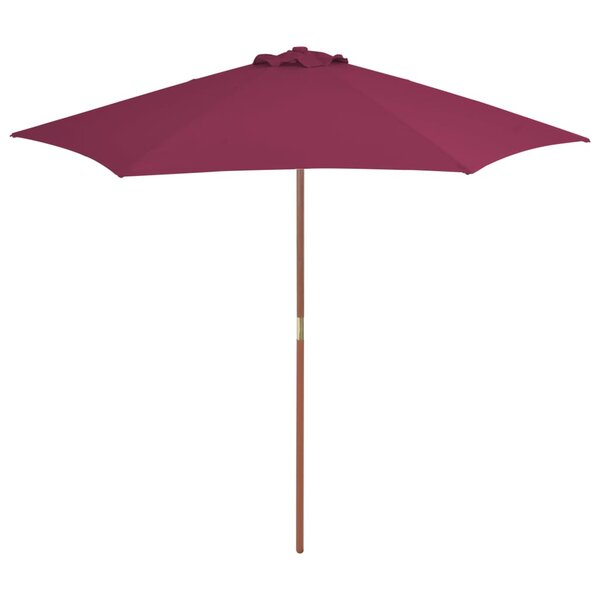 vidaXL Parasol d'extérieur avec mât en bois 270 cm rouge bordeaux