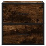 vidaXL Table de chevet murale Chêne fumé 40x31x39 5 cm