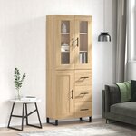 vidaXL Buffet haut Chêne sonoma 69 5x34x180 cm Bois d'ingénierie