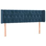 vidaXL Tête de lit avec oreilles Bleu foncé 147x16x78/88 cm Velours
