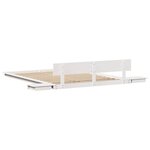 vidaXL Cadre de lit Blanc 150 x 200 cm bois