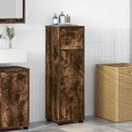 vidaXL Cabinet de salle de bain Chêne fumé 30 5 x 30 x 101 cm