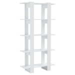 vidaXL Bibliothèque/Séparateur de pièce Blanc brillant 80x30x160 cm