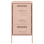 vidaXL Table de chevet rose 36x39x68 cm acier laminé à froid