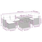 vidaXL Salon de jardin avec coussins 8 Pièces noir résine tressée acacia