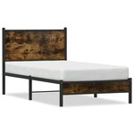 vidaXL Cadre de lit en métal sans matelas chêne fumé 75x190 cm