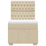 vidaXL Sommier à lattes de lit et matelas Crème 90x190 cm Tissu