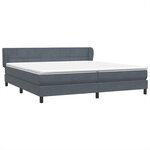 vidaXL Sommier à lattes de lit et matelas gris foncé 180x220cm velours