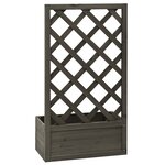 vidaXL Jardinière à treillis de jardin Gris 50x25x90 cm Bois de sapin