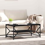 vidaXL Table basse avec étagère Chêne noir 90x50x40 cm Bois composite