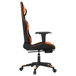 vidaXL Chaise de jeu avec repose-pied Noir et orange Similicuir
