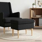 vidaXL Pouf Noir 55 x 35 x 41 cm Bouclé