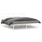 vidaXL Cadre de lit métal avec tête de lit blanc 183x213 cm